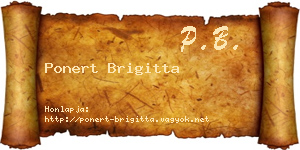 Ponert Brigitta névjegykártya